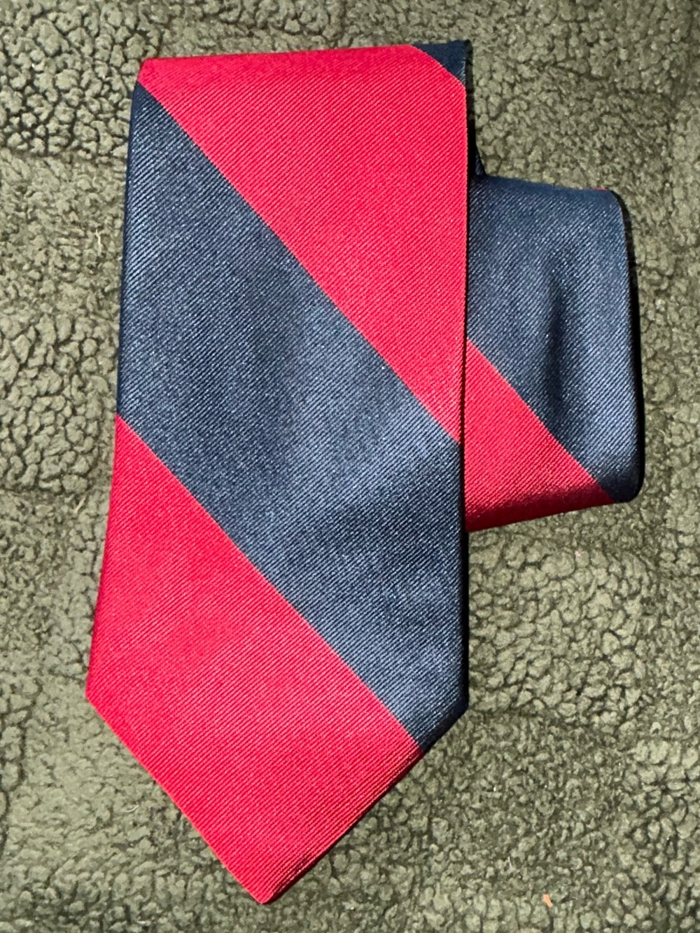 Vintage 1990s Tommy Hilfiger College Rep Navy & Red Striped Silk Tie OG Preppy